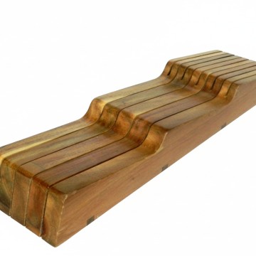 Premium Acacia Wood In-Drawer Knife Organizer - Sustainable Kitchen Storage